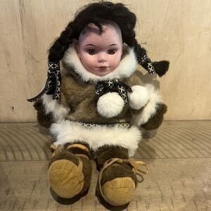 Alaskan Friends Genuine Native Eskimo Doll Girl Fur Parka Artic Circle Toy